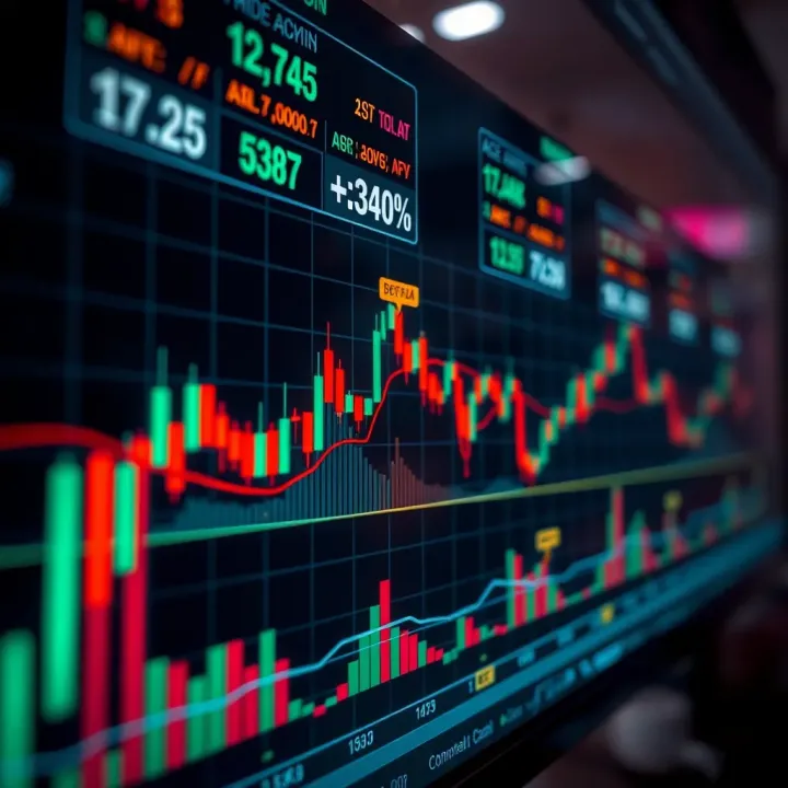 Graph showing Ace Coin price fluctuations with trend lines and market volume indicators