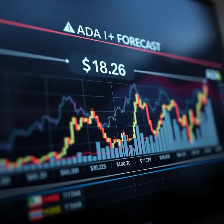 Graph showing ADA Cardano price trends and forecast data