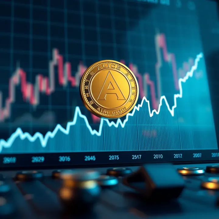Graph showing the upward and downward price trends of Alice Coin over time
