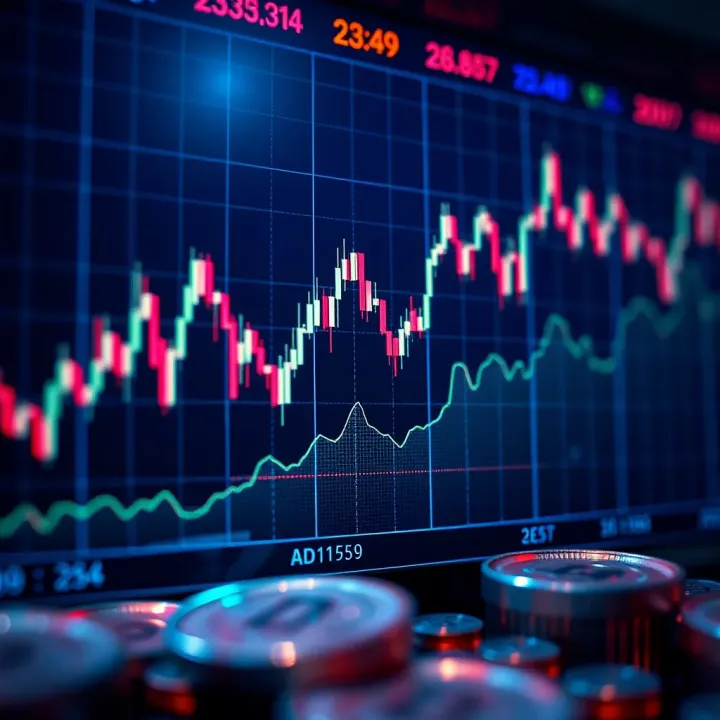 Graph showing upward and downward trends in ADA cryptocurrency prices