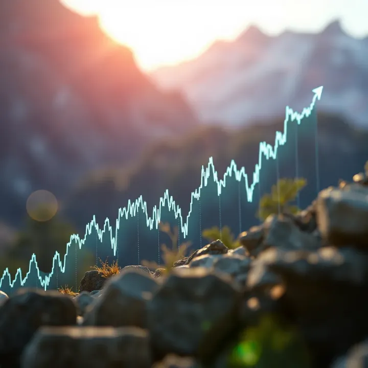 Graph showing upward and downward trends in Avalanche crypto market