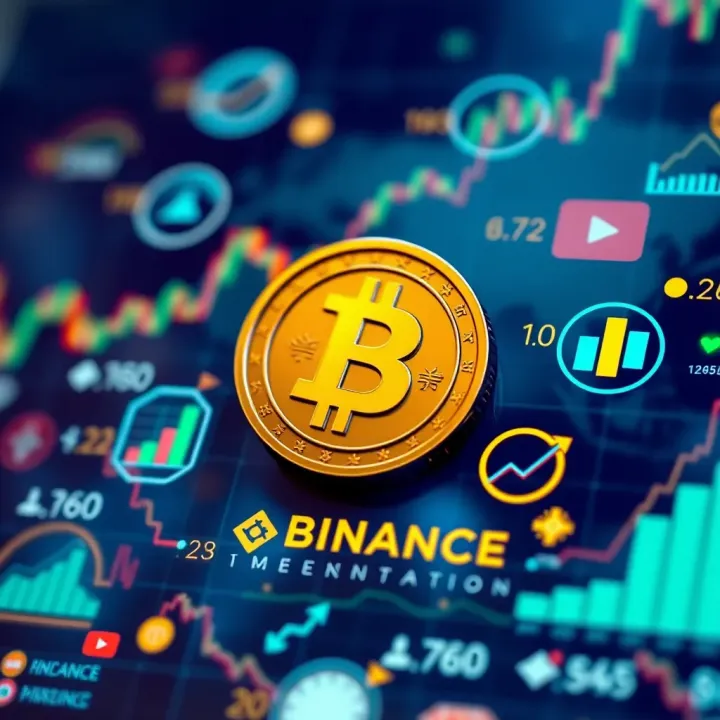 Global Market Insights and Influences on Binance Coin Digital illustration of Binance Coin surrounded by global financial icons and charts