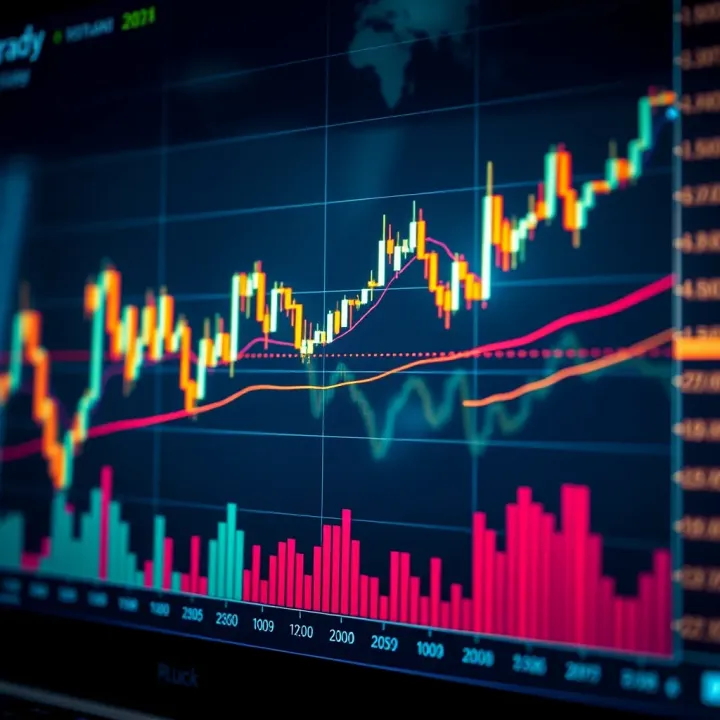 Bitcoin Price Fluctuations and Market Trends Overview Graph showing Bitcoin price fluctuations with key trend lines and volume bars