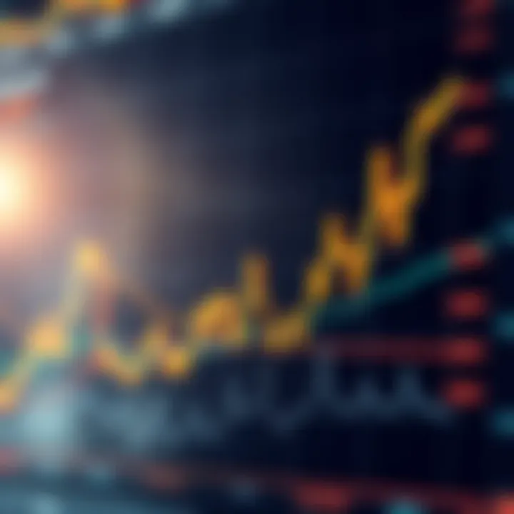 Graph depicting cryptocurrency price trends with highlighted fluctuations