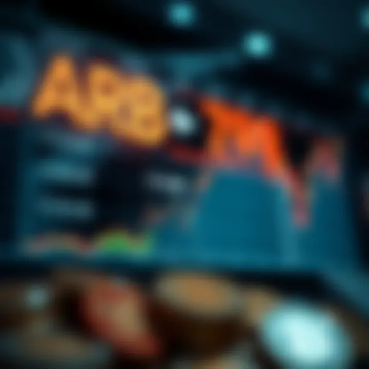 Graph showing upward and downward trends of ARB coin price over time