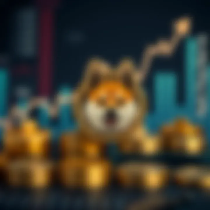 Graph showing upward trend of Baby Doge Coin price with cryptocurrency icons in background