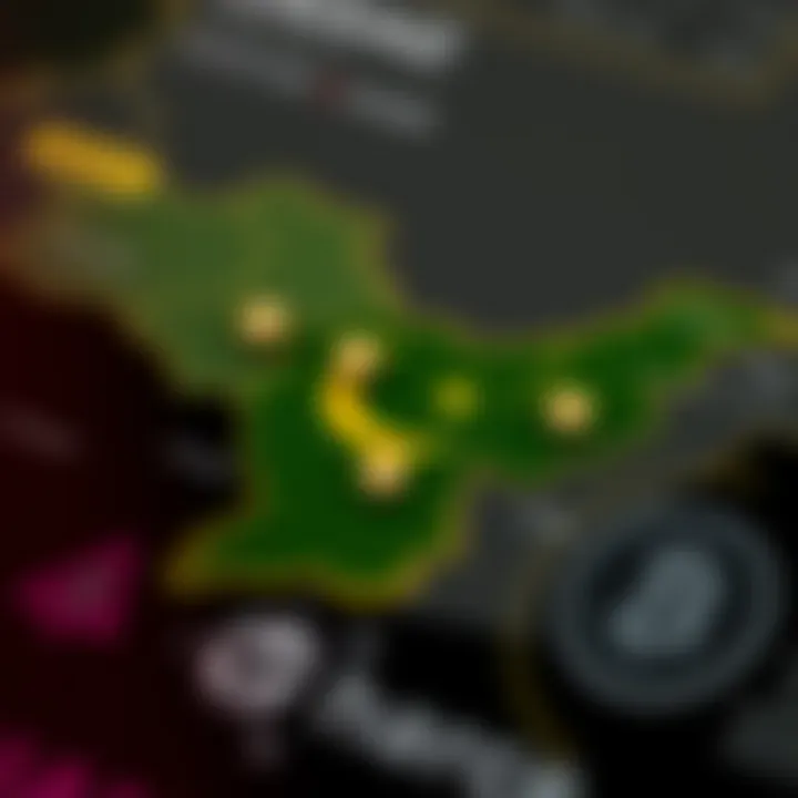 Map highlighting Pakistan with digital currency symbols indicating Binance deposit options and localized trading guidance
