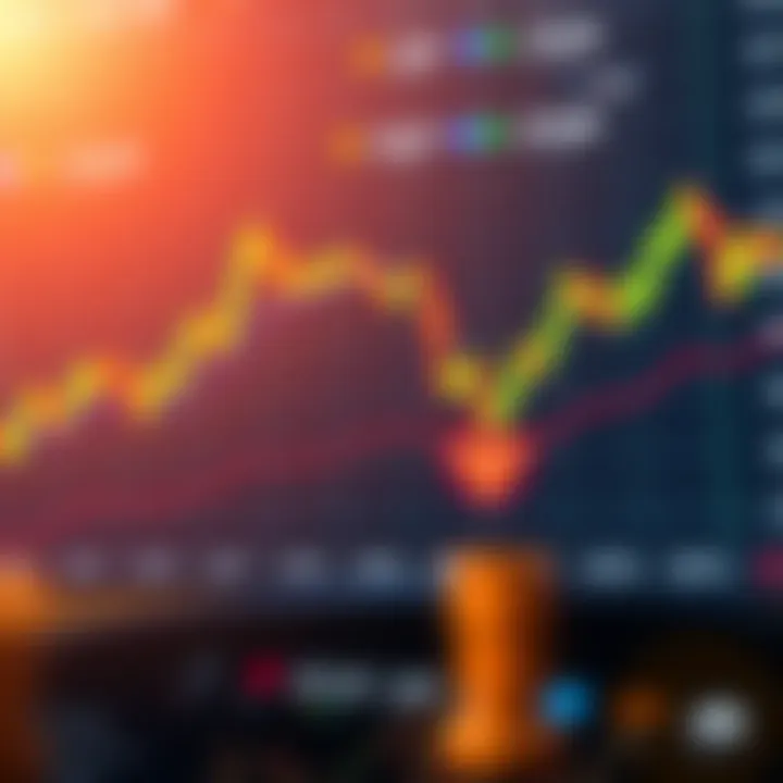 Graph showing Bitcoin price fluctuations with highlighted downward trend