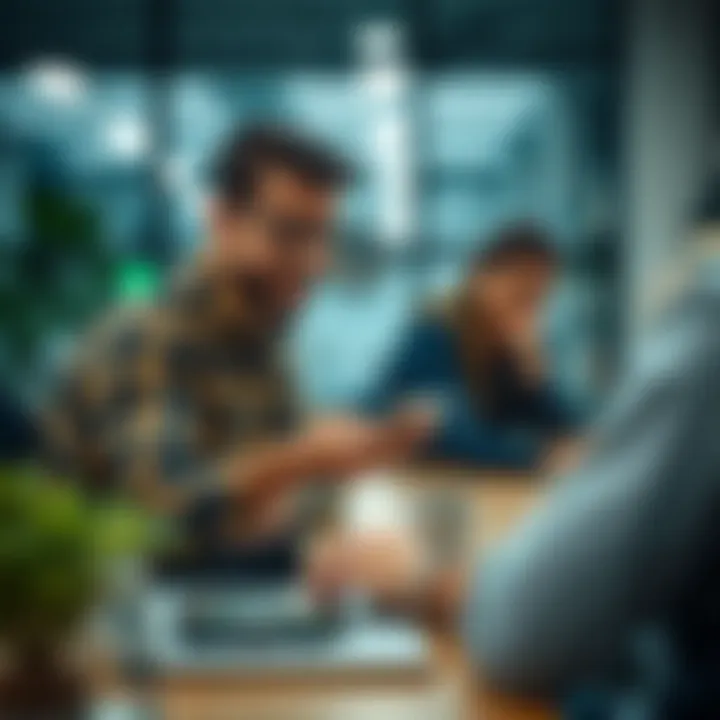 Modern technology tools like smartphones and laptops facilitating seamless workplace communication