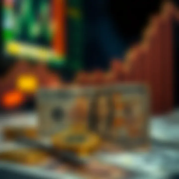 Visual representation of central bank policies and global events impacting the Pakistani rupee's value against the US dollar