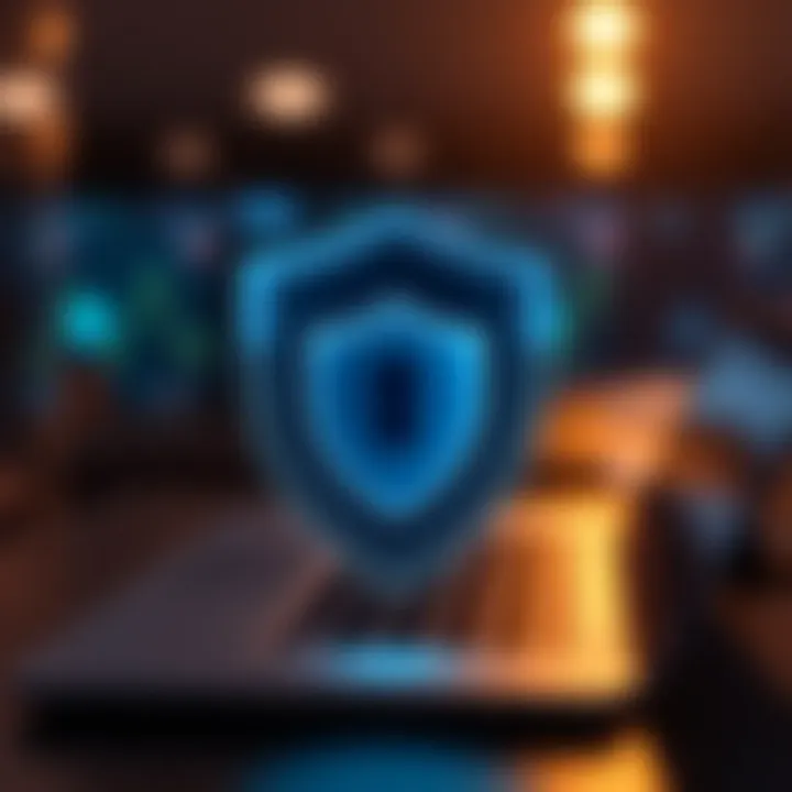 Security shield icon representing safe and secure trading online