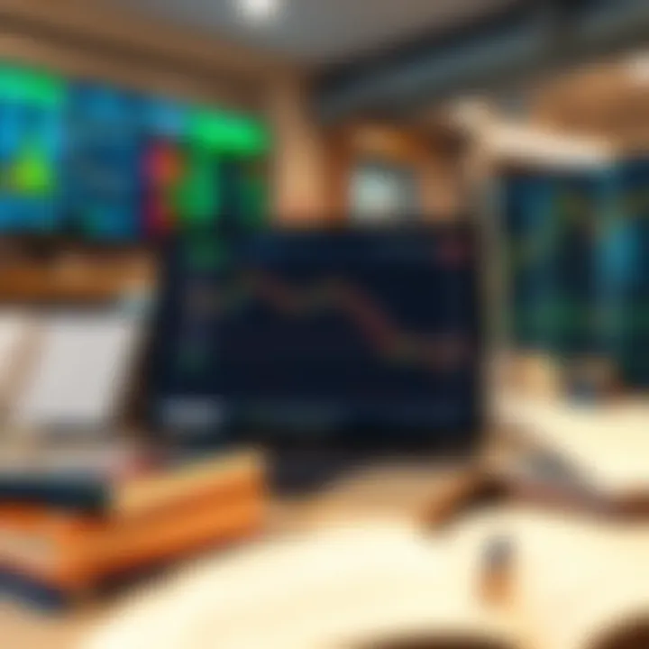 Digital Trading Resources with Strategy Highlights Collection of digital trading resources with highlighted market strategies on screen