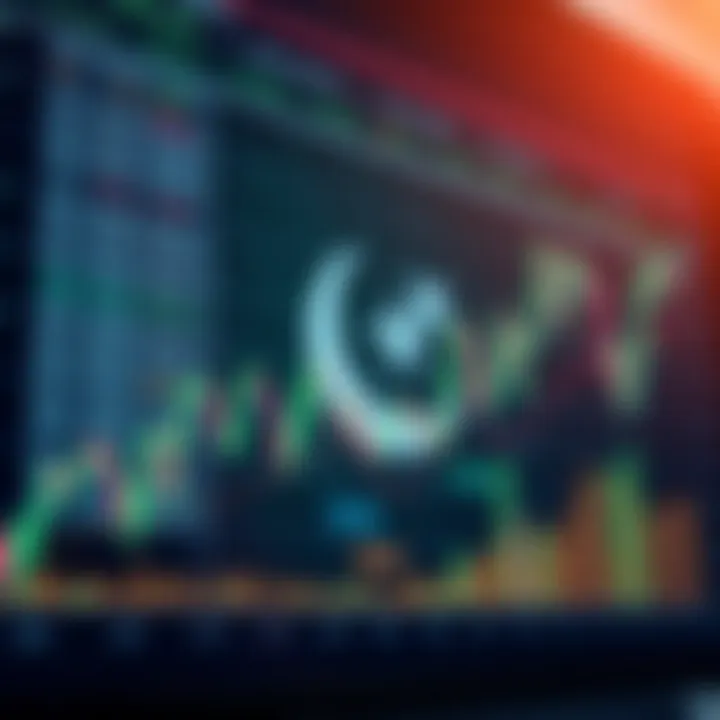Chart showing cryptocurrency price trends with Pakistani flag overlay