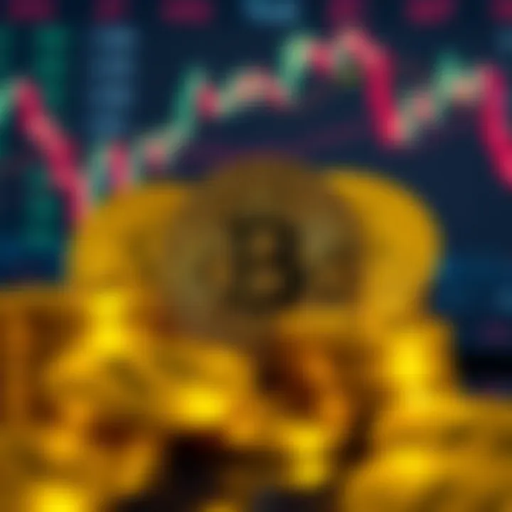 Illustration of digital currency symbols with Bitcoin Cash highlighted against a background of financial market data