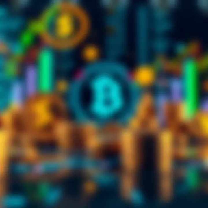 Illustration of digital coins and currency symbols representing diverse investment options