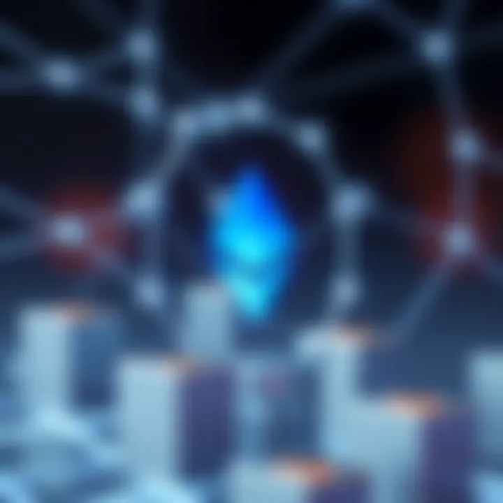 Illustration of blockchain technology with interconnected blocks symbolizing Ethereum's technological advancements
