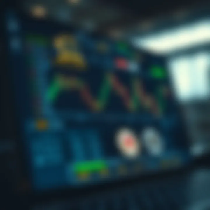 Illustration showing a secure online trading platform interface with various chart types and a list of regulatory certifications