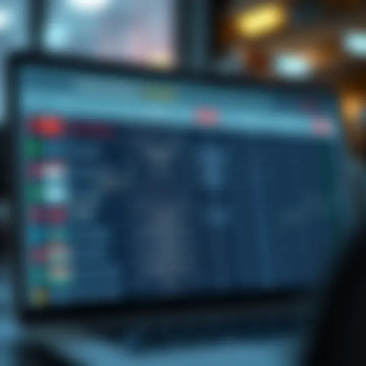 Comparison chart highlighting features of popular trading websites for investors