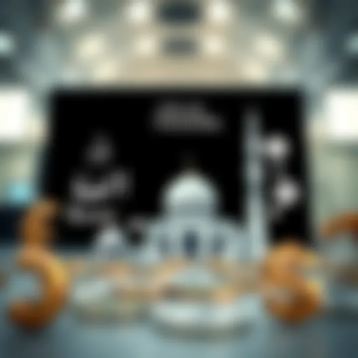 Illustration depicting the concept of halal and haram in forex trading with Islamic symbols and currency exchange icons