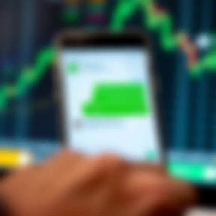 Mobile phone screen showing a WhatsApp chat with forex trading tips and currency exchange rates