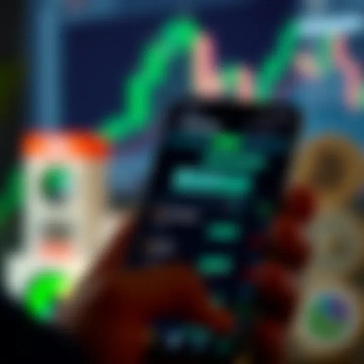 Mobile phone screen displaying a WhatsApp chat with crypto trading signals and charts
