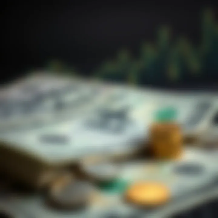 Conceptual visualization of geopolitical events and monetary policy impacting currency value