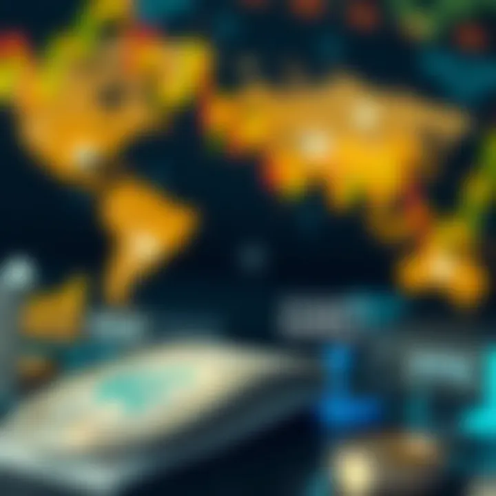 Global Economic Influences on USD to PKR Exchange Rate Illustration of global economic factors influencing currency exchange rates with visual elements like charts and global icons