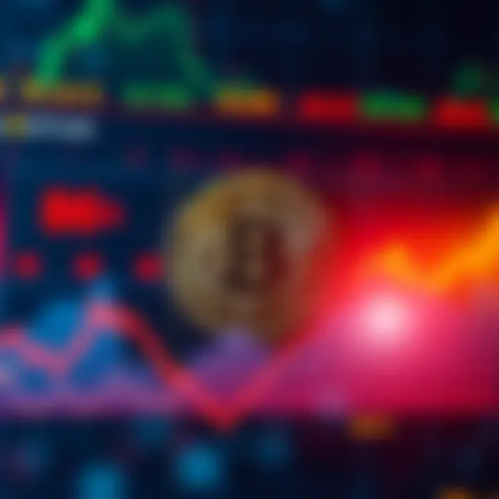 Visualization of global economic factors influencing Bitcoin market with trading volume and volatility indicators