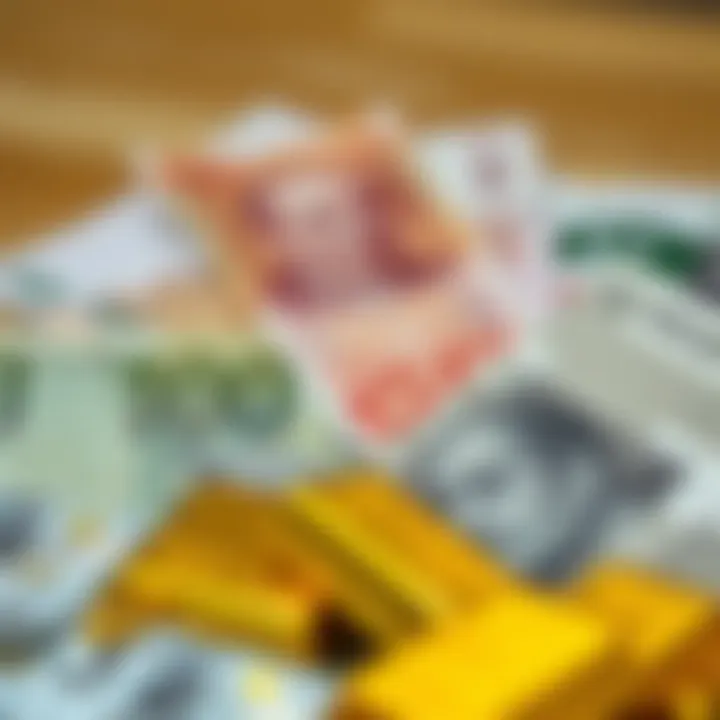 Pakistani rupee notes with gold bars symbolizing investment and economic influence
