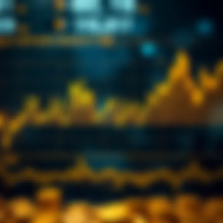 Graph showing fluctuating gold prices influenced by global economic indicators