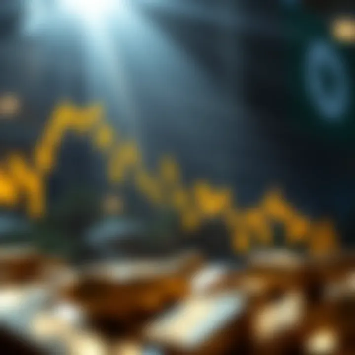 Graph showing fluctuating gold prices in Pakistan over recent months