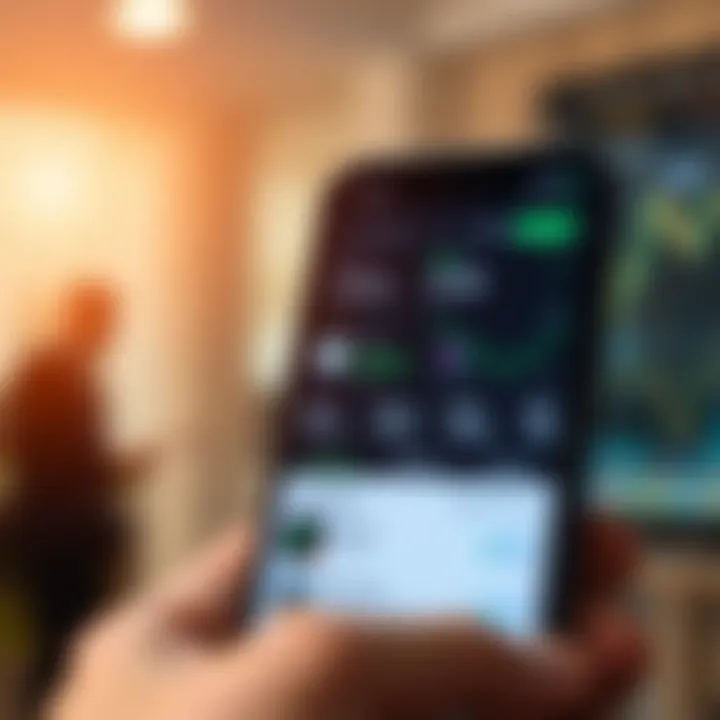 User interface displaying popular trading app features on a smartphone screen