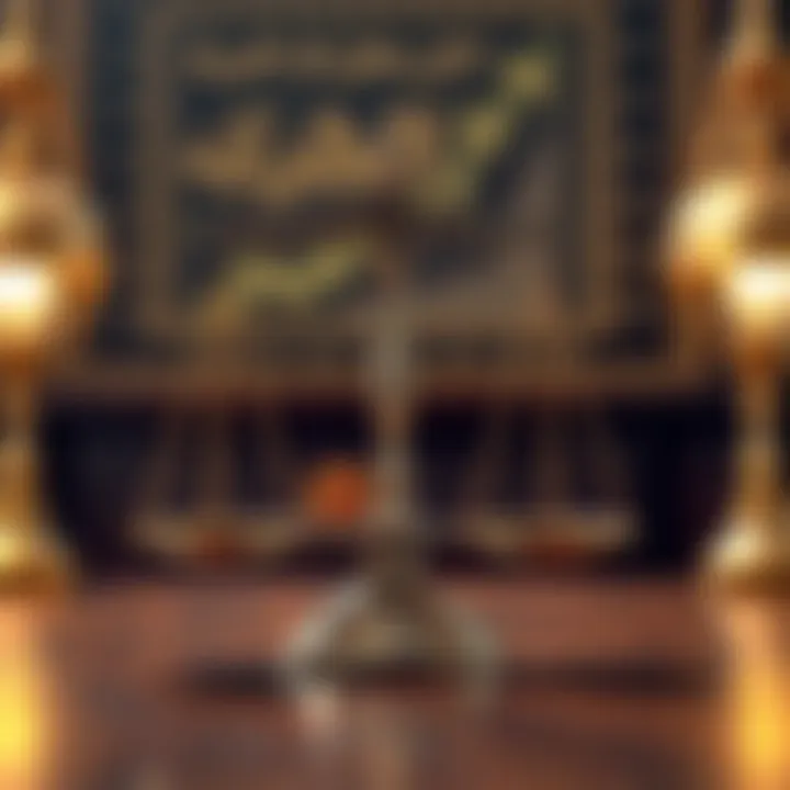 Conceptual illustration showing Islamic finance principles with a balance scale and financial symbols