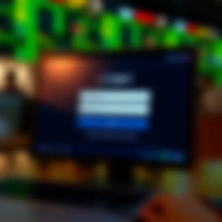 User interface of FXify login screen with fields for username and password