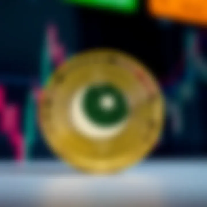 Illustration of a digital coin with Pakistani flag highlighting cryptocurrency investment risks
