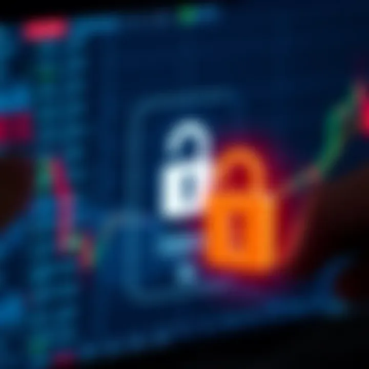 Secure login screen with encryption symbol representing safety features of Quotex.com for traders