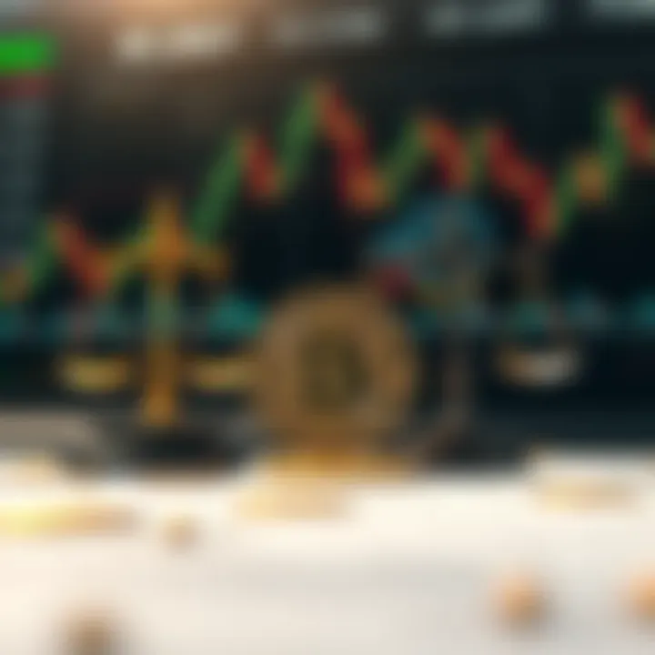 Illustration of regulatory impact on cryptocurrency market with symbols representing laws and Bitcoin