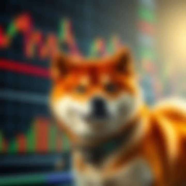 Graph showing Shiba Inu cryptocurrency price trends with bullish and bearish indicators