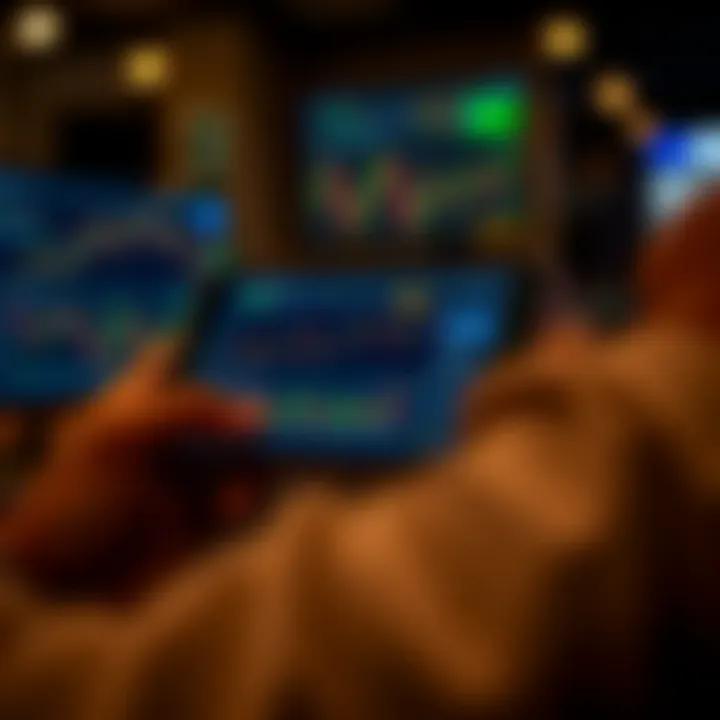 Mobile device displaying TradingView app with customizable trading dashboard and social insights