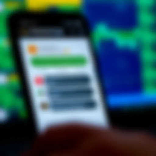 Mobile phone screen displaying a cryptocurrency discussion group on a messaging app