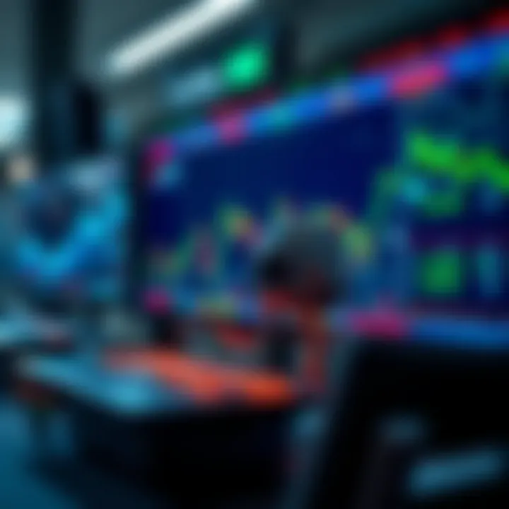 Diagram illustrating automated trading algorithms executing binary options trades