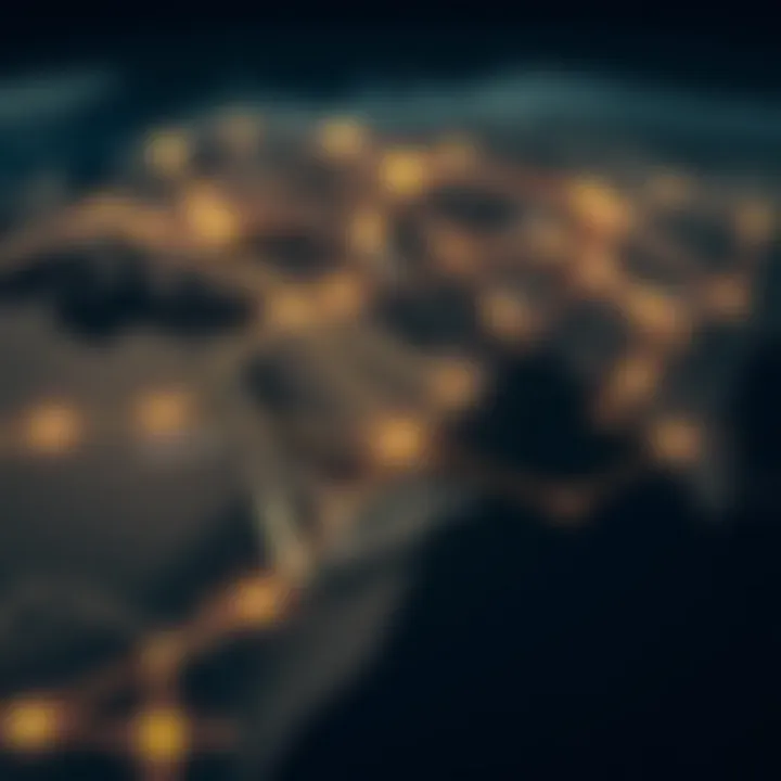 Global trade connections highlighting export routes between countries