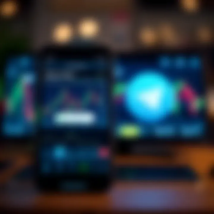 Telegram app interface showing forex signal alerts with currency charts