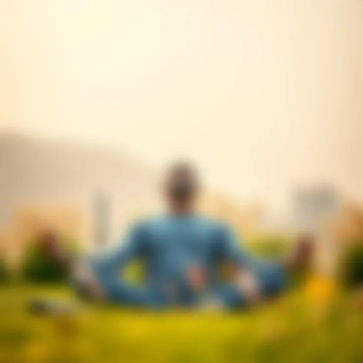 Calm person meditating outdoors to relieve stress and enhance mental clarity