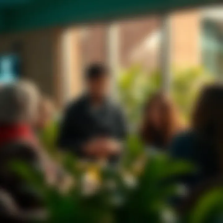 Supportive community group encouraging open discussion for social wellbeing