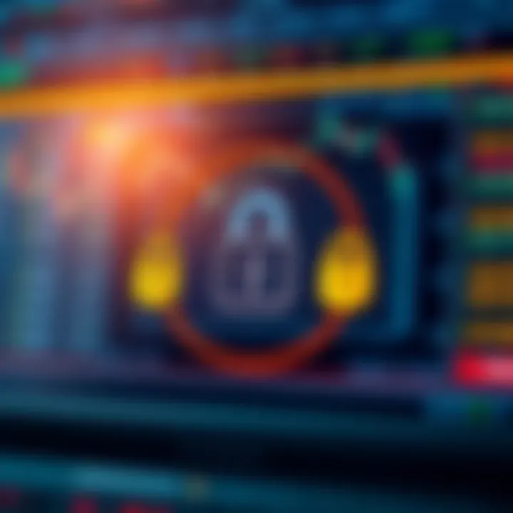 Secure login interface with encryption symbols representing account protection