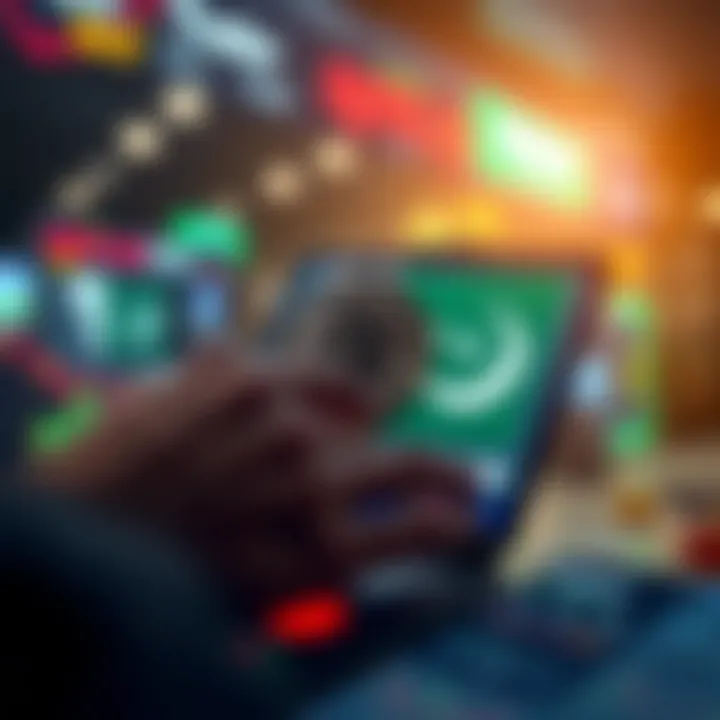 Illustration of a secure cryptocurrency transaction on a digital platform with Pakistani flag colors
