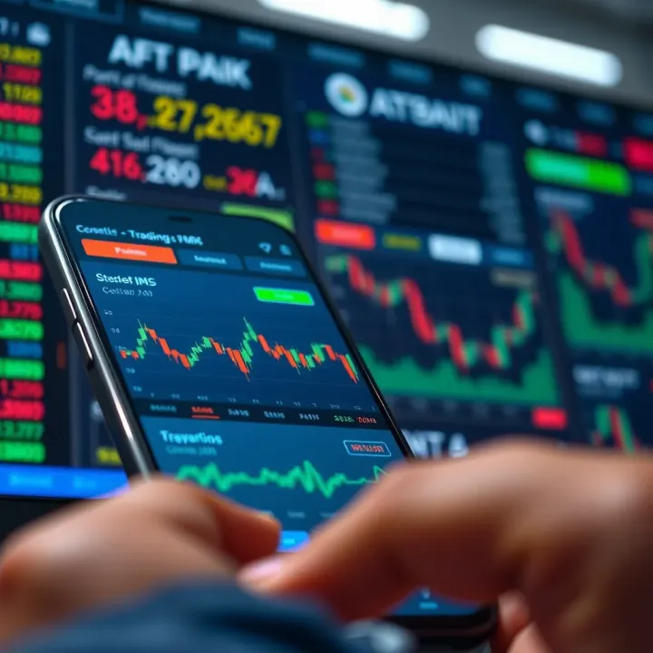 User-friendly mobile trading app interface showing stock charts and portfolio summary