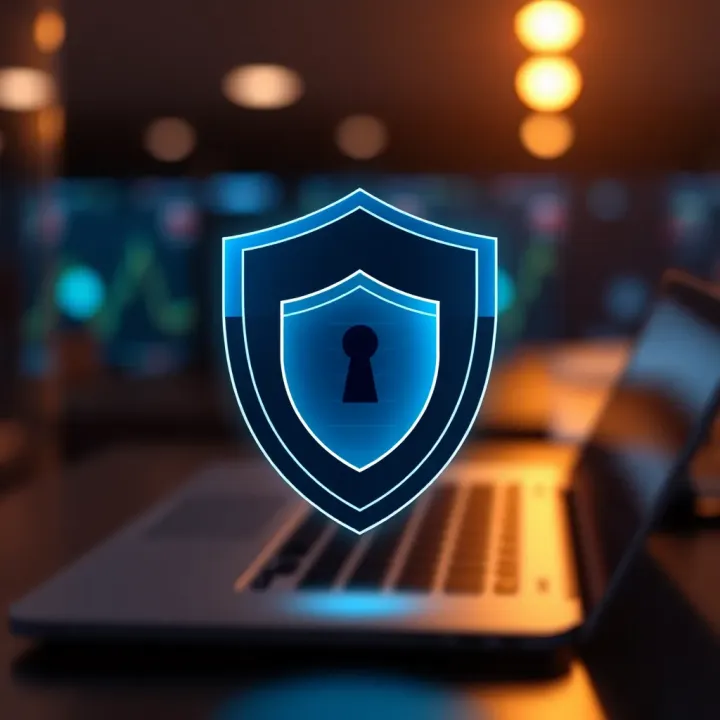 Enhanced Security Features for Online Trading Security shield icon representing safe and secure trading online
