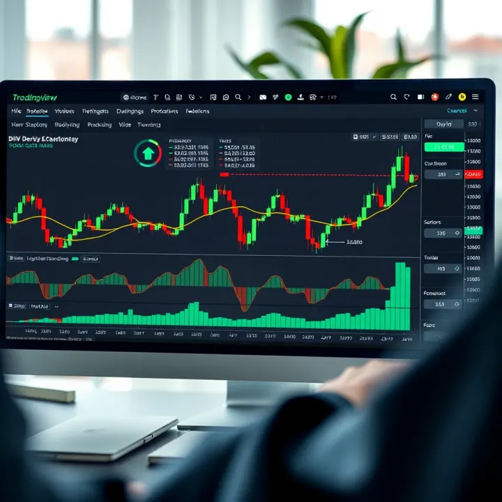 TradingView interface displaying advanced charting tools integrated with Deriv platform